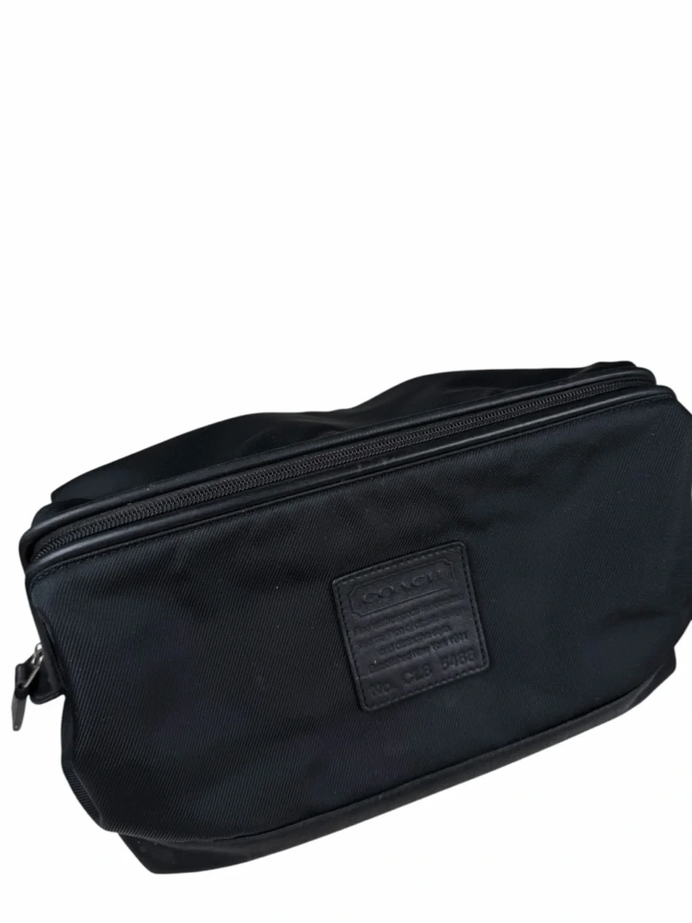 Coach Twill Travel Kit style # 5488 in Black Canvas/Leather